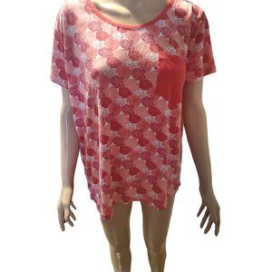 Kickee Loosey Goosey tee in roses Sz XXL (fits like Large)